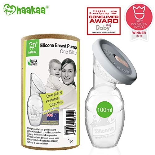 Haakaa Manual Breast Pump Milk Saver 4oz/100ml+Lid (Best Manual Breast Pump 2019)