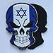 SpaceAuto Skull Head w/ Flag of Israel Military Tactical Morale Badge Hook Loop Fastener Patch 3.54