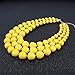 KOSMOS-LI Large and Big 3 Layer Acrylic Yellow Bead Statement Multi Strand Big Necklace