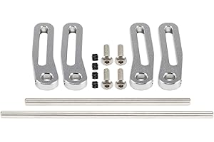 VNUHV Aluminum Adjustable Front Rear Modular Bumper Mount Set for 1/10 RC Crawler Chassis LCG Rigs Comp Builds TRX4 SCX10 Gspeed Power Wagon Cliffhanger Body (Silver)