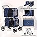 VIAGDO Double Pet Stroller for Small Medium Dogs & Cats, Detachable 4 Wheels Cats Stroller Double Dog Stroller with 2 Portable Travel Carrier/One-Hand Folding/Suspension Systemthumb 2
