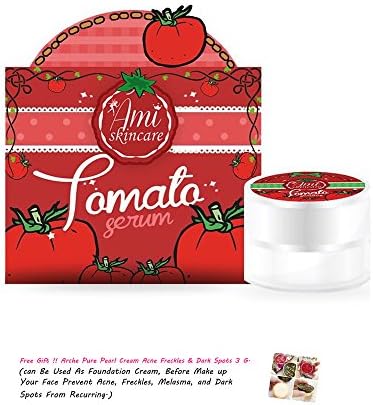 Gift Set : Ami Skincare Tomato Serum 10g Makeovers Cream Anti Aging Whitening Brightening Dark Spot [Get Free Tomato Facial Mask ]