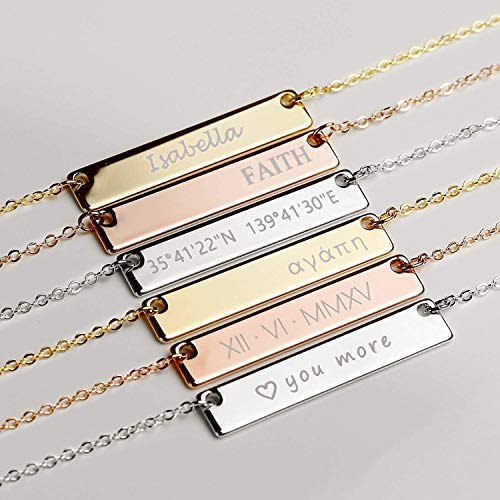 SAME DAY SHIPPING Before 12pm Custom Engraved Necklace for Mom Christmas Gift for Women Birthday Wedding Personalized Name Necklace Gold Nana Necklace Graduation Gift for Her - 4N