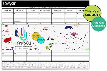 Sale! Desk Calendar Blotter Planner Monthly 2018-2019 | Classic, Simple, Clean, Modern | Notes Section, Ruled Table Pad, (January 2018 – February 2019) 14 Months - 22" x 17" or A0| by Love You Studio