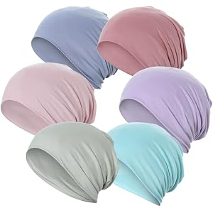 JarseHera 6PCS Slouchy Beanie Soft Sleep Caps Chemo Headwear Skull Cap Hats | Breathable Skin-Friendly Cancer Caps,Lightweigh