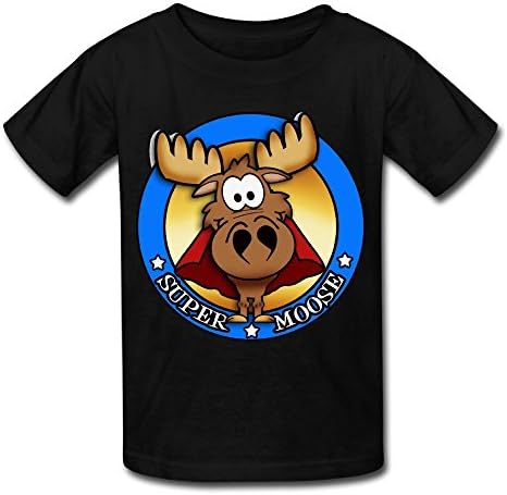 Hanxiaoxiao Kids' Super Moose Hero Cool Tennis Black T Shirt S Short Sleeve