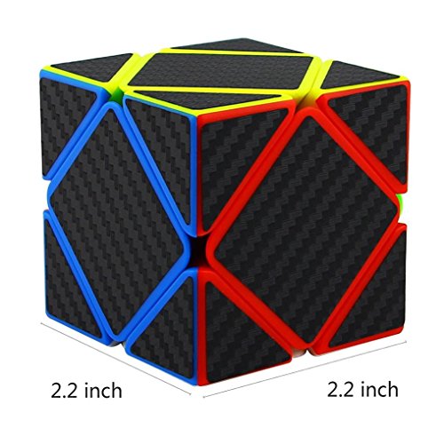 Dartphew Toys,1PCS Fashion ABS Pyramid Speed Cube Carbon Fiber Sticker Puzzle Improving Memory Hands-on Dexterity Skills Perfect Gift For Kids Exercising Brain (3x3x3)