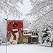 AVOIN Snowman with Buffalo Plaid Scarf Garden Flag Vertical Double Sized, Winter Holiday Christmas Burlap Yard Outdoor Decoration 12.5 x 18 Inch