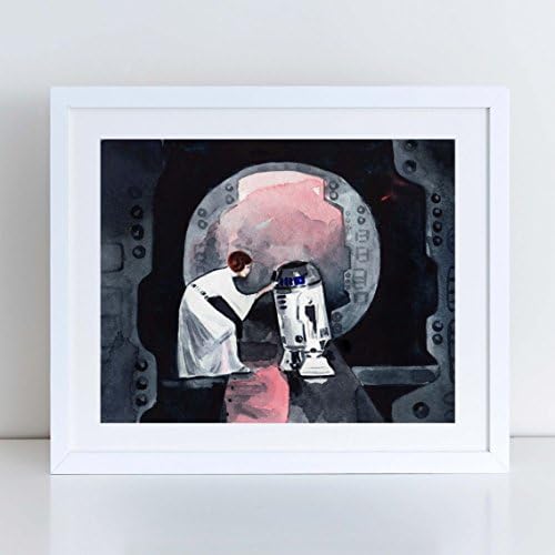 Princess Leia Art Carrie Fisher Art R2D2 Star Wars Print Princess Leia Costume Feminist Art Star Wars Costume Star Wars Cosplay Gift for Him Canvas Art