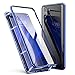 Huawei P30 Plus Case, ZHIKE Magnetic Metal Frame Front and Back Tempered Glass Full Screen Coverage One-Piece Design Flip Cover [Support Wireless Charging](Clear Blue)