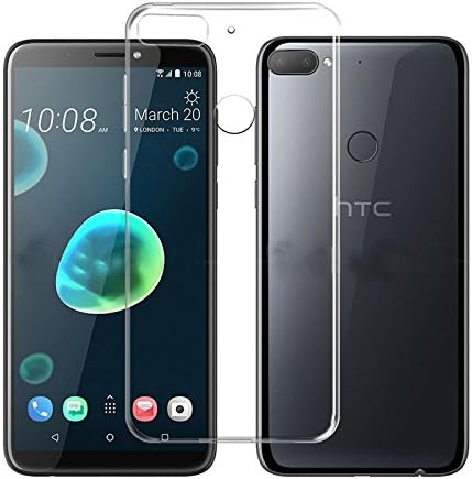 For HTC Desire 12 Plus Protective Case - Transparent Shockproof Silicone TPU Case Skin Cover Anti-Drop Soft TPU Full Coverage Clear Soft Slim and Light Protective Case For HTC Desire 12+