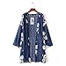 Ladies Shawl Mose Women Lace Montage Floral Print Beach Chiffon Loose Shawl (Size:XL, Blau)