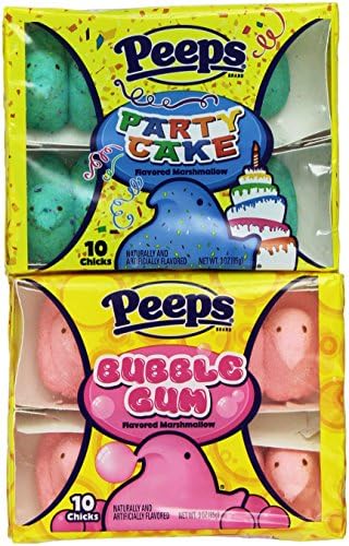 Easter Peeps Bundle of Two- Party Cake and Bubble Gum with Pack of Ten Each