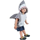 EraSpooky Shark Short Hoodie for Kids Boys Toddler Shark Costume Halloween Animal Outfit Short Sleeve