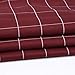 Aiyino Men's 100% Cotton Long Sleeve Plaid Slim Fit Button Down Dress Shirt US M Wine Red