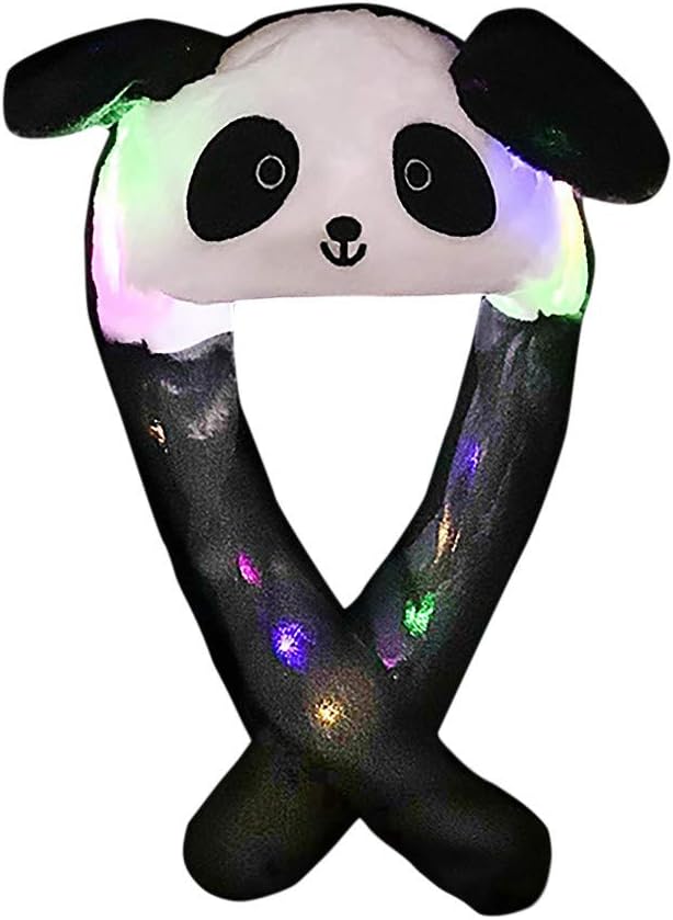 Led Rabbit Hat Ear Moving Jumping Hat Funny Bunny Plush Hat Cap for Women Girls, Cosplay Christmas Party Holiday Hat