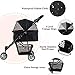 VIAGDO Pet Strollers for Small Medium Dogs & Cats, 3-Wheel Cat Stroller, Foldable Dog Stroller with Removable Liner and Storage Basket for Dog & Cat Traveling Strolling Cart (Black)thumb 3