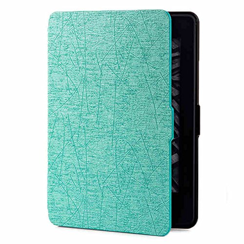 LUCKY CLOVER case for kindle paperwhite--The Thinnest and Lightest import the cooling grinding grain material for All-New kindle paperwhite(Fits All 2012,2013and2015 Versions) (Green)