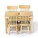 Lowpricenice 5pcs Wooden Dining Table Chair Model Set 1:12 Dollhouse Miniature Furniture