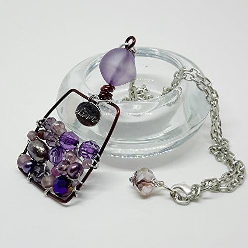 Love Potion pendant, wire work potion bottle beads, pendant, charm necklace