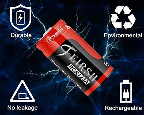 Feirsh CR123A Rechargeable Batteries for Arlo Cameras,RCR123A 3.7V 800mAH Lithium ion Batteries Rechargeable Compatible with Arlo Wireless Security Cameras(4 Pack)