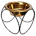 Platinum Pets Single Olympic Diner Feeder with Stainless Steel Dog Bowl, 50 oz, Gold