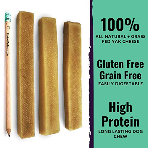 EcoKind Yak Cheese Dog Chews for Small Dogs 3 Large Sticks Healthy