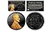 1943 WWII Genuine Abraham Lincoln Steelie Steel War Wheat Penny BLACK RUTHENIUM with Gold Lincoln Highlights