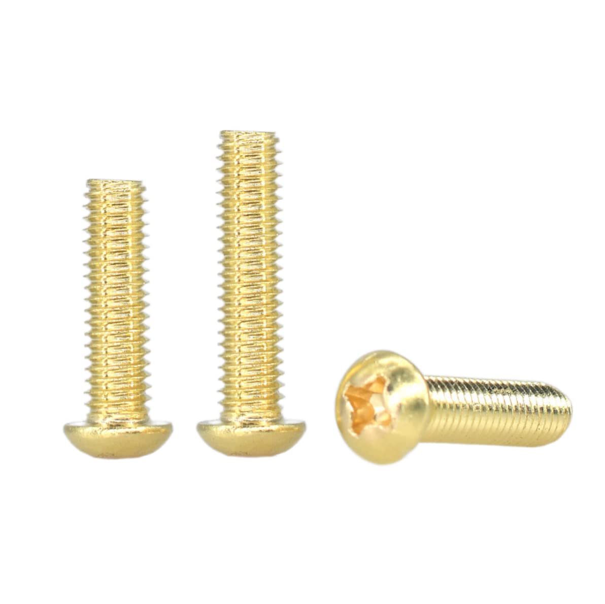 MACHSWON 10PCS M4 Brass Cross Round Head Machine Screw m4*6mm Brass Screw Threaded Cross Head Copper Screws