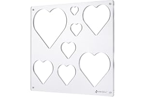 HERMIT TOOLS 12"*10" inches 8-in-1 Heart Inlay Template | Router and Decorative Templates for Woodworking