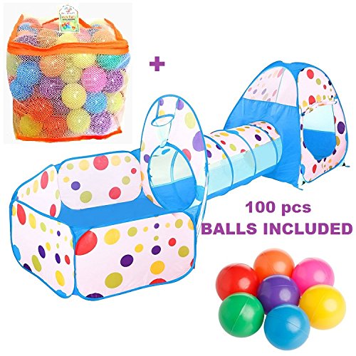Brain buds 3 in 1 blue portable pop up playhouse kids p…