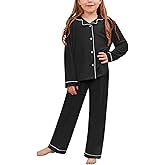 CHILDRENSTAR Girls Boys Pajamas Sets Long Sleeve Button Down 2 Pieces Nightwear Shirt Kids Lounge Set