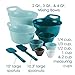 Rachael Ray Tools and Gadgets Mix and Measure Cooking / Baking Prep Set with Mixing Bowls, Measuring Cups, and Tools - 10 Piece, Light Blue and Teal