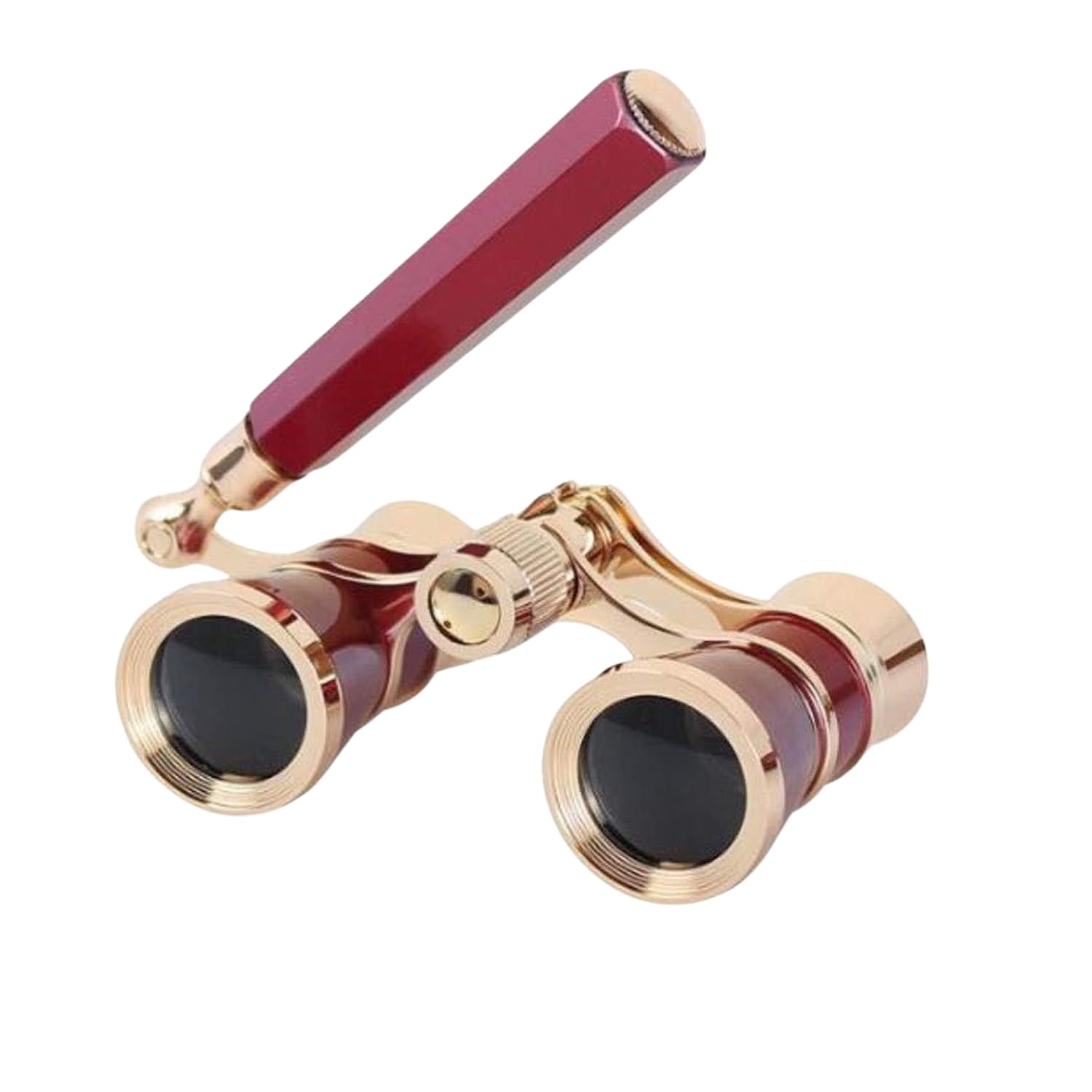 Angeek 3 x 25 Opera Theatre Horse Racing Glasses, Binocular Telescope with Handle / Accessory Kit, Women’s Telescope (Red)