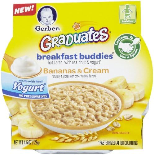 Gerber Graduates Breakfast Buddies - Bananas & Cream - 4.5 oz - 8 pk
