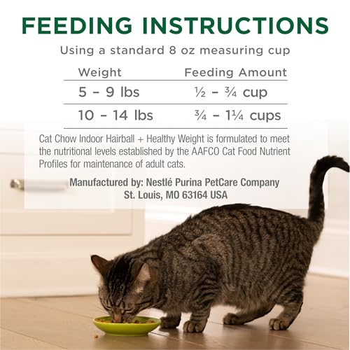 PURINA CAT CHOW INDOOR HEALTHY WEIGHT AND HAIRBALL DRY CAT FOOD WITH CHICKEN – (PACK OF 4) 3.15 LB. BAGS