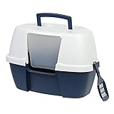 IRIS USA Large Hooded Corner Cat Litter Box with