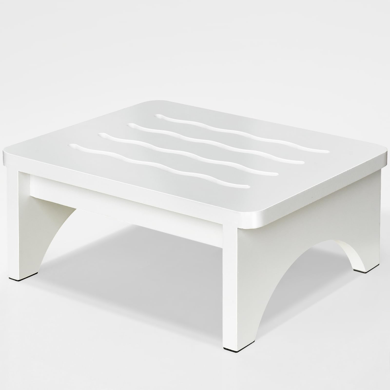 Photo 1 of Jorkol Wooden Step Stool for Adults, One Step Stool with Non-Slip Rubber, 6.9”x 15.7"" Bed Step Stool for High Beds, White Safety Foot Stool for Elderly, Kid