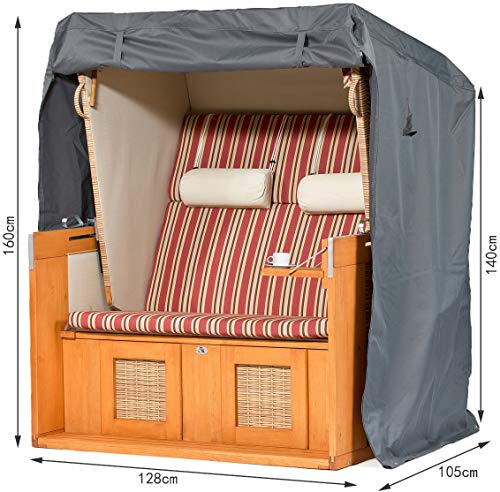 Climecare Strandkorb Schutzhülle, Oxford 600D Gewebe mit Dauerhaft PVC Beschichtung, Extra flexiblem Klettverschluss… – Bild 3