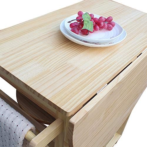 Small kitchen island with drawers and leaf extension, worth $115.79.