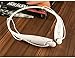 Wireless Bluetooth Sports Headset, with Stereo Vibration Neckband Style Earphone Headphone for Cellphones iPhone, Nokia, HTC, Samsung, LG, Moto, PC, iPad, PSP Bluetooth Devices (White)