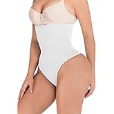 FLORATA Thong Shapewear Tummy Control, Women Seamless Shaping Thong Panties High Waist Body Shaper Underwear