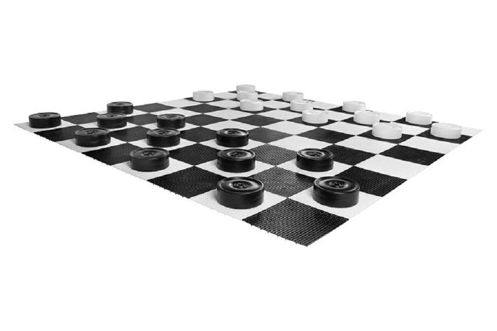 Uber Games Giant Draughts Set - Durable 25cm Outdoor Checkers Pieces - Fun Lawn Game for Families, Events, Parties, and Garden Play - Easy Storage and Portability