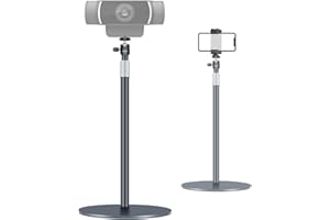 Nycetek Webcam Stand, Light Stand Tripod with 360° Rotatable Ballhead for DSLR Camera, Ring Light, Webcam, Desktop Tripod for
