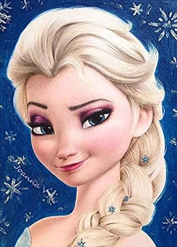 5D Diamond Painting Cartoon Frozen Elsa Princess Full Square Drill Mosaic 3D Diamond Embroidery Cross Stitch Kits Wall Painting Decor 35cm X 45cm