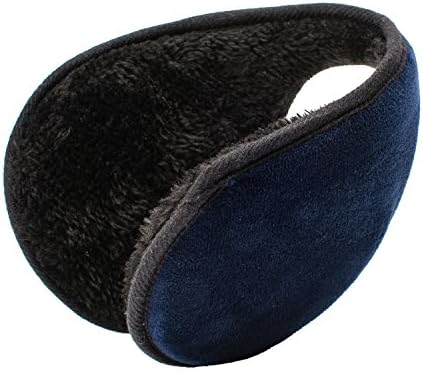 QXQY EarMuffs Unisex Classic Foldable Fleece Winter Outdoor Ear Warmer, Blue