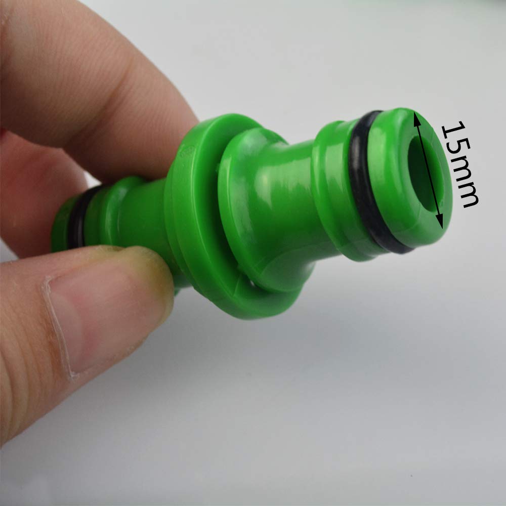 Nydotd 8Pack Double Male Hose Connectors Extender Plastic Pipe Connector Join Garden Hose Pipe Tube 2 Inches Long (Green) 1/2 Inch Quick-connector