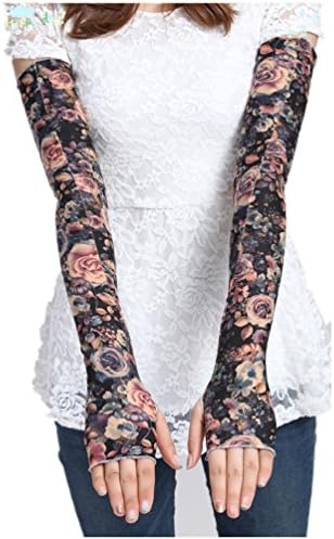siyaful Arm Long 20.7 Inches Protection Sleeves-Sun Protection Good Elasticity Sleeves-Long Fingerless Gloves-Uv Sleeves Suitable Ladies Driving Outdoor Sports