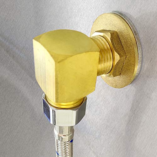 JZBRAIN Commercial Faucet Installation Kit,1/2 NPSM Short Elbow NPT Male & Male(Female Adjustable) Backsplash Mount Set for Stainless Steel Commercial Kitchen Prep & Utility Sink - Thumbnail 5