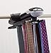StorageMaid Motorized Tie Rack Organizer for Closet with LED Lights - Battery Operated - Holds 72 Ties and 8 Belts - Includes J Hooks for Wire Shelving - Bonus Tie Travel Pouch & Tie Clip